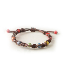 Pulsera colorida de la pulsera de las mujeres de los hombres de la cuerda de los nudos de la artesanía personalizada ajustable, brazalete que teje las mujeres de los hombres regalo de los niños para el amante